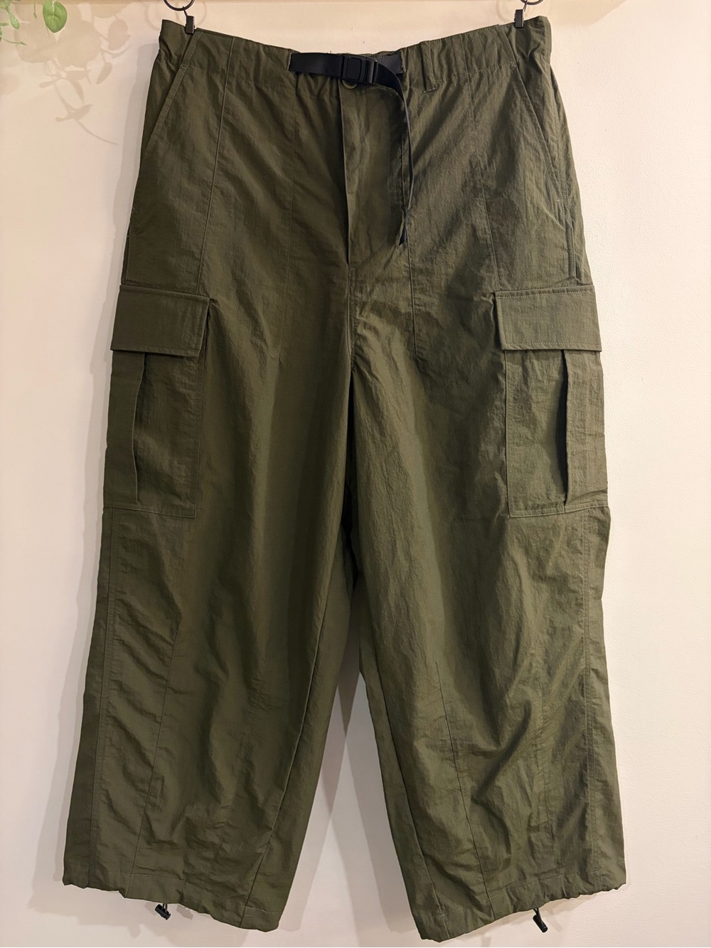 afield out - green nylon utility pants